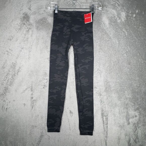 Spanx Pants Womens Small Gray Black Camo Seamless Look at Me Now Leggings Casual - Picture 2 of 10